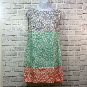 The Limited Color Block Split Cap Sleeve Zip Up Dress Small